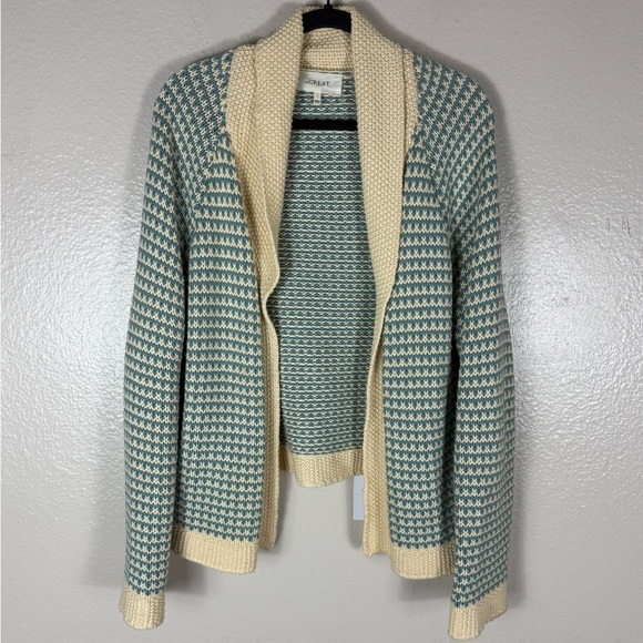 THE GREAT. The Minicheck Lodge Cardigan in Morning Sky - Picture 6 of 13